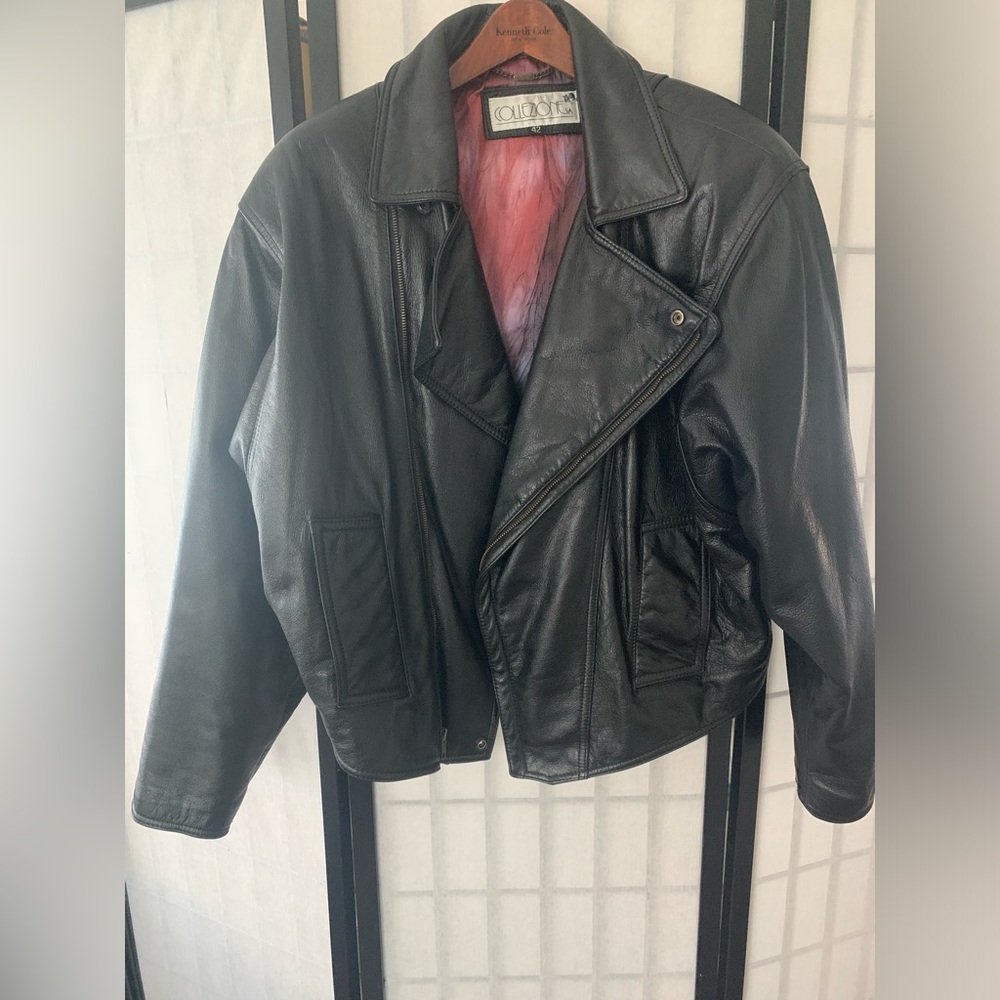 Armani Collezione Leather Jacket Size 42